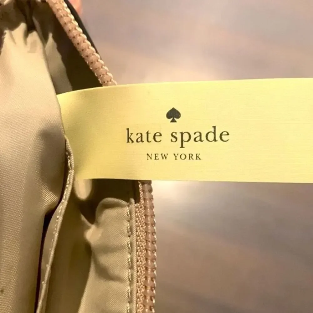 Kate Spade Gold Heart Metro Zip Clutch Padded Metallic Pouch
